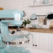 Pale blue stand mixer