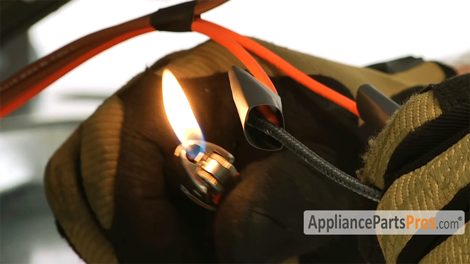 heat up the heat shrink with a lighter to melt it down and secure it