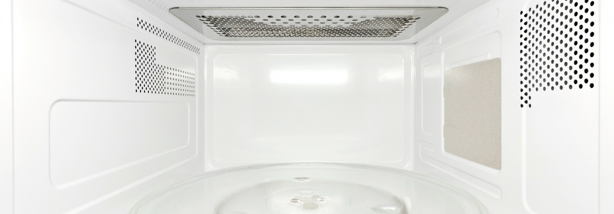 view of the interior of a microwave