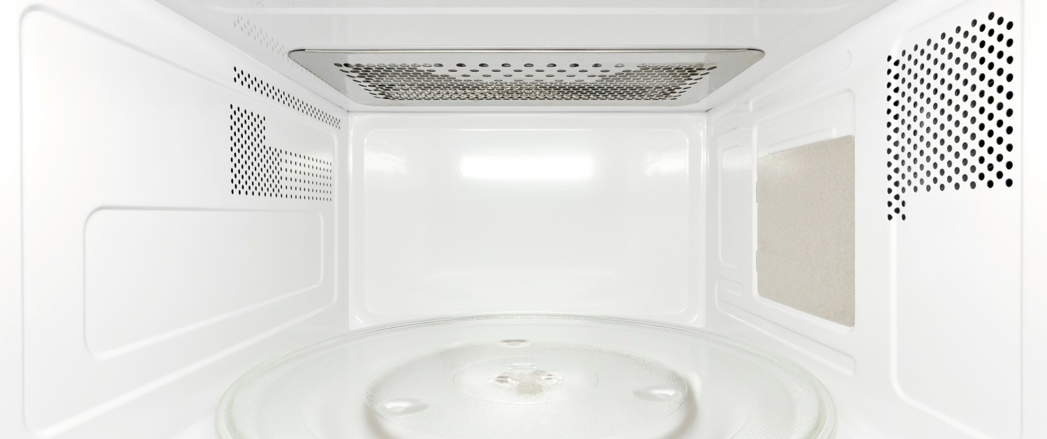 view of the interior of a microwave