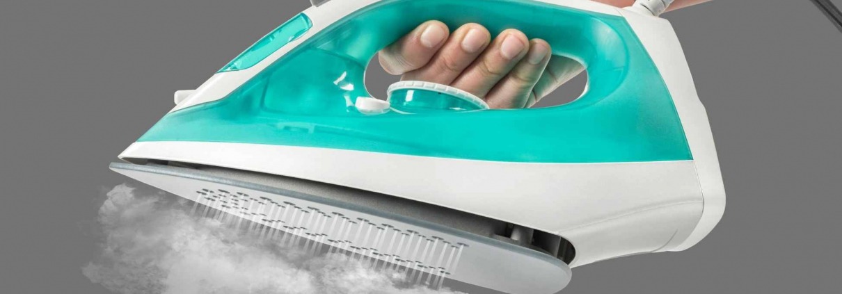 Clean and well-maintained clothing iron, essential for effective garment care.