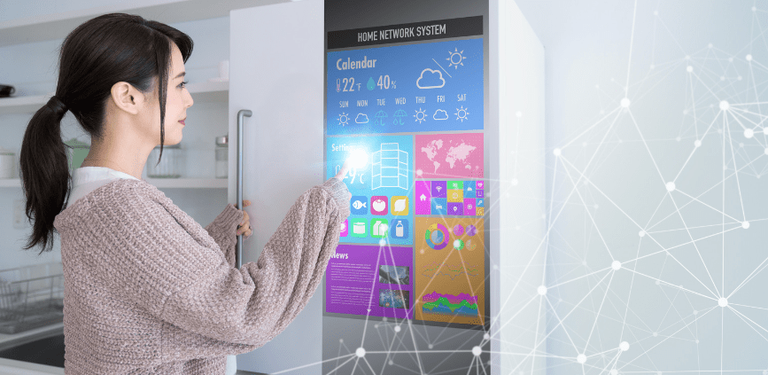 modern touch screen fridge with innovative refrigerator features