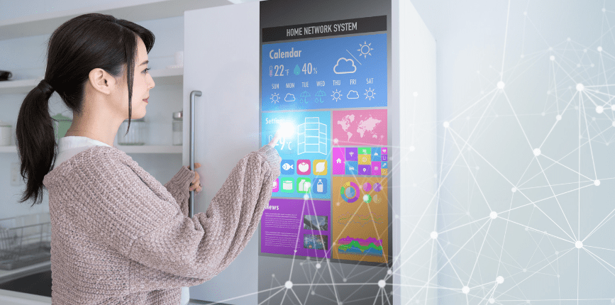 modern touch screen fridge with innovative refrigerator features