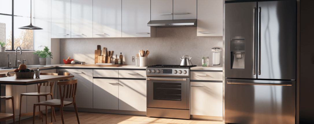 Image of a kitchen with appliances. They have been taken care of to extend the lifespan of appliances