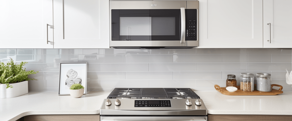 Modern kitchen upgraded after microwave installation