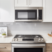 Modern kitchen upgraded after microwave installation