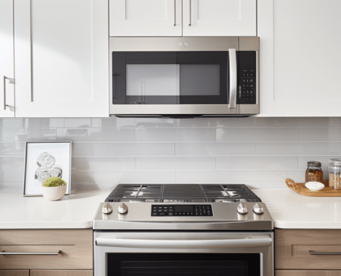 Modern kitchen upgraded after microwave installation