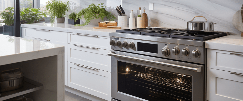 Stainless steel oven in a kitchen after fixing the Whirlpool Oven F5 Code