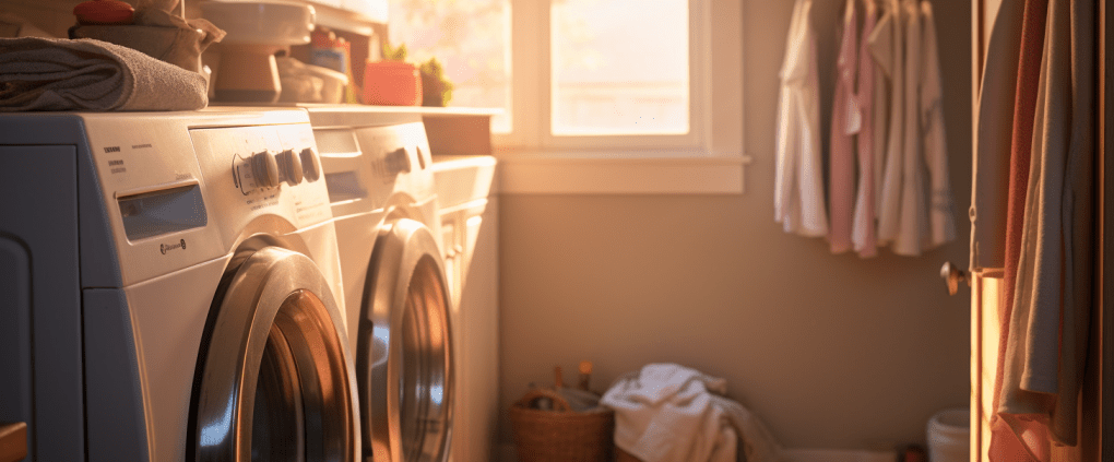 Laundry Room with a noisy dryer