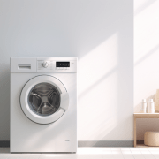 white washing machine in a minimalist roomafter F02 error code resolved