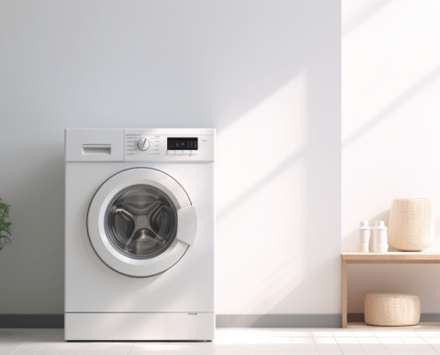 white washing machine in a minimalist roomafter F02 error code resolved