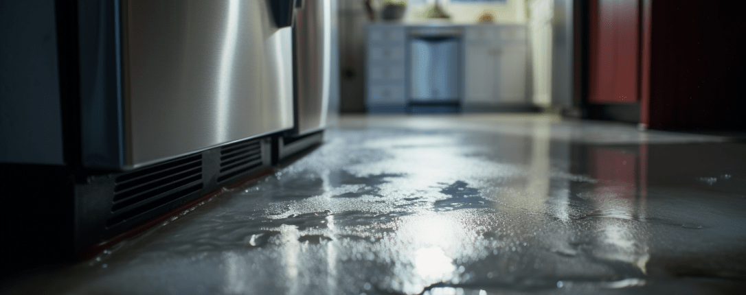 water pooling in refrigerator