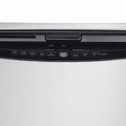 closed stainless steel dishwasher