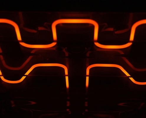 heating element glowing in oven