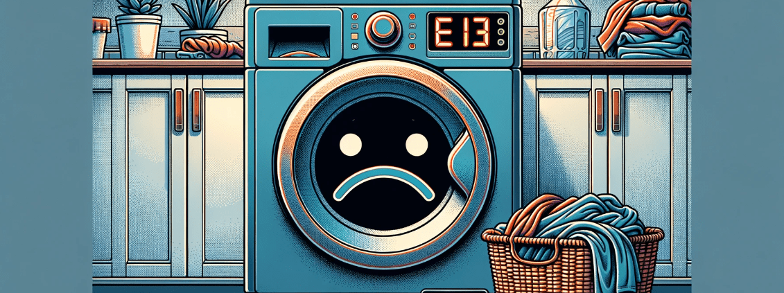 comic of a sick washer displaying a Bosch Dryer E13 Error Code