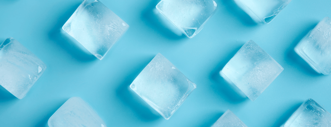 ice maker ice on a blue background