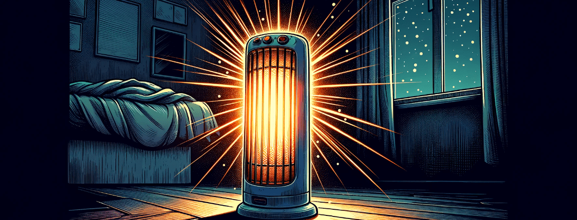 space heater in a room showing safety for space heaters