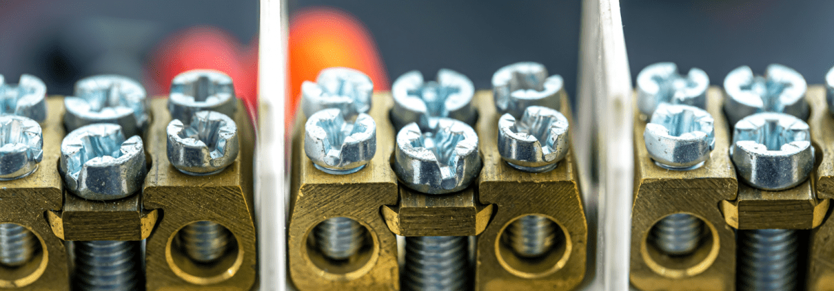 terminal block with screws and mounting