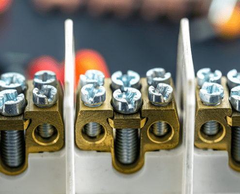 terminal block with screws and mounting
