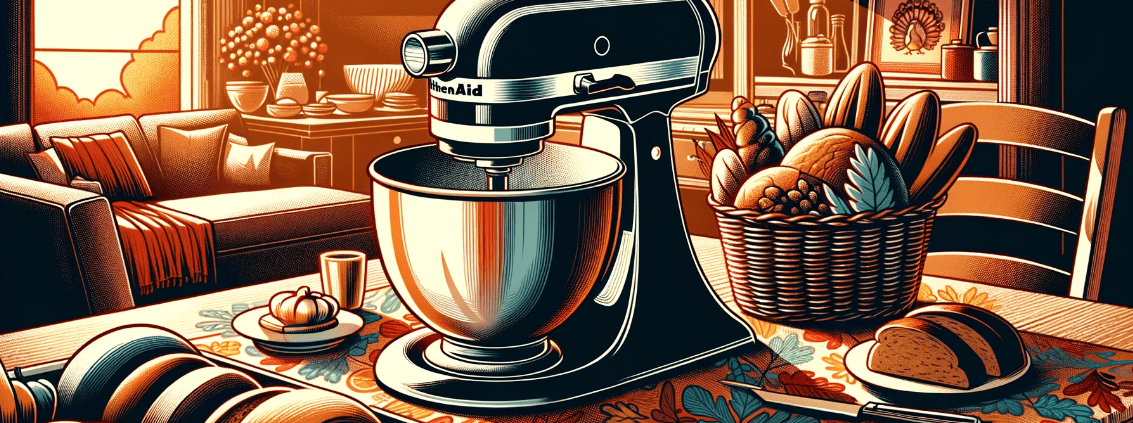 Illustration of a KitchenAid mixer