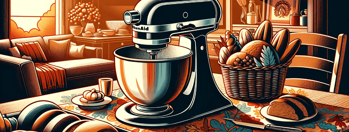 Illustration of a KitchenAid mixer