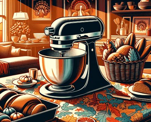 Illustration of a KitchenAid mixer