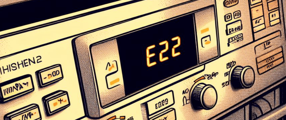 error code E22 on a dishwasher illustration