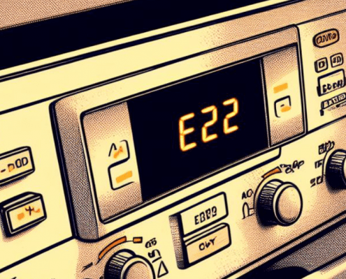 error code E22 on a dishwasher illustration