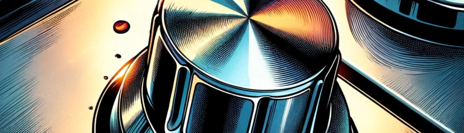 illustration of a knob over an infinite switch on an electric range