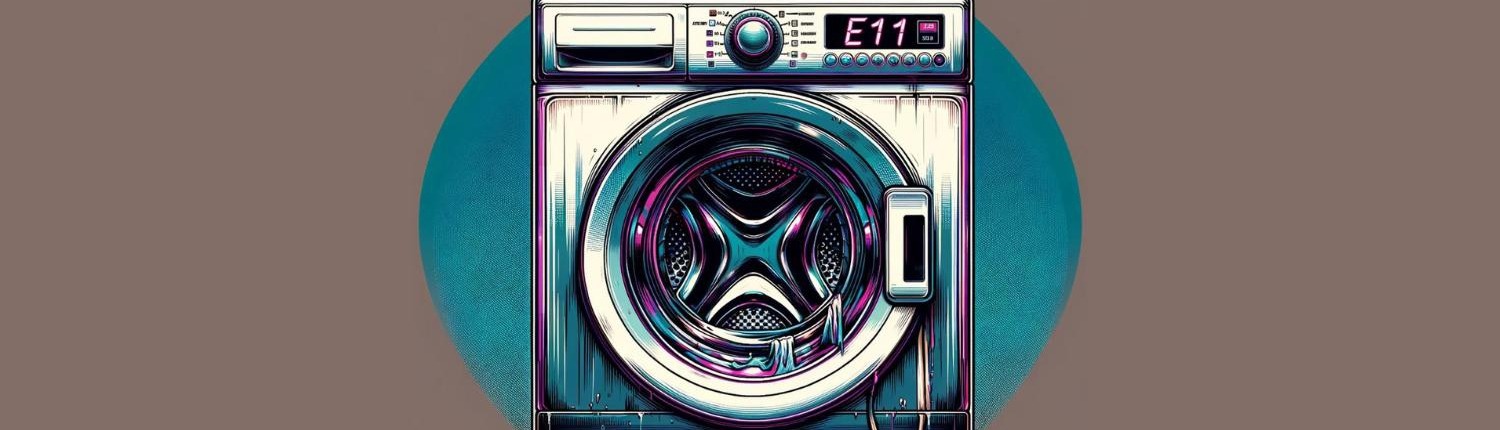 illustration of an Electrolux washing machine with an E11 error code header