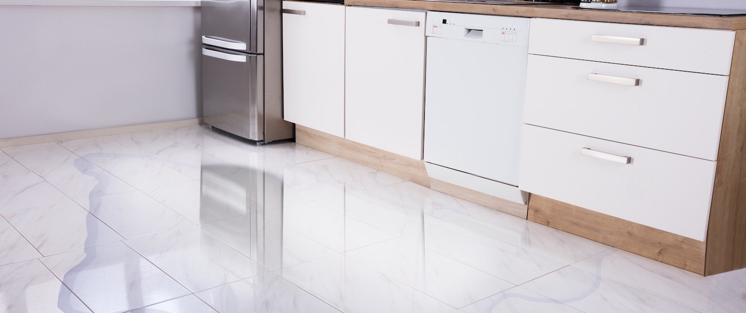 Close-up,Photo,Of,Flooded,Floor,In,Kitchen,From,Water,Leak