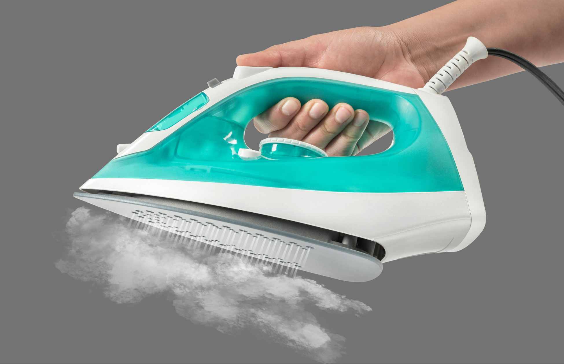 Clean and well-maintained clothing iron, essential for effective garment care.