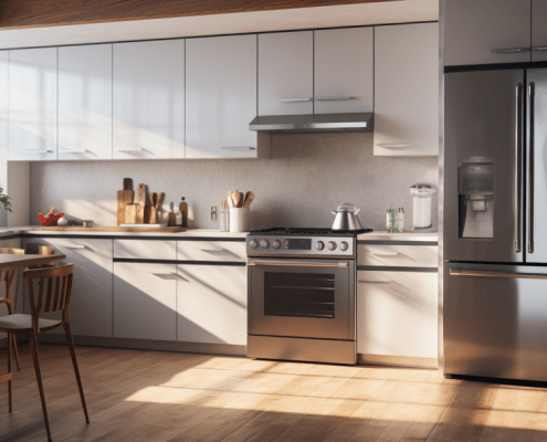 Image of a kitchen with appliances. They have been taken care of to extend the lifespan of appliances
