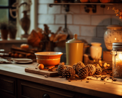 Autumn Themed Kitched after completing fall appliance checklist maintnenace