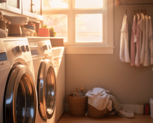 Laundry Room with a noisy dryer