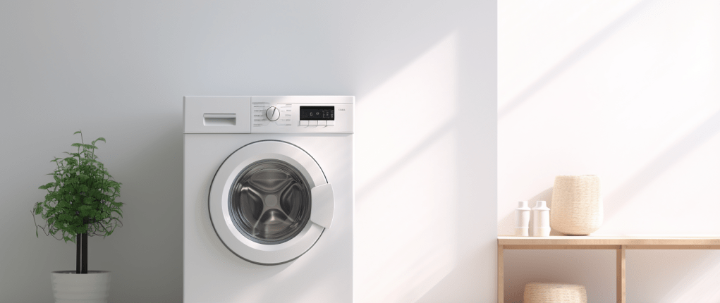 white washing machine in a minimalist roomafter F02 error code resolved