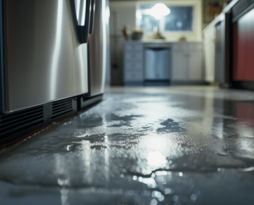 water pooling in refrigerator