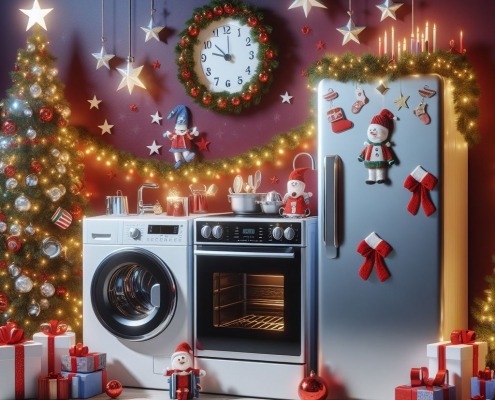 appliances decorated for christmas