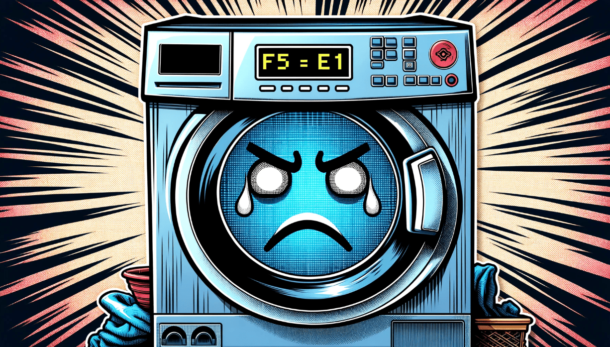 illustration of a Whirlpool washer f5 E1 error code