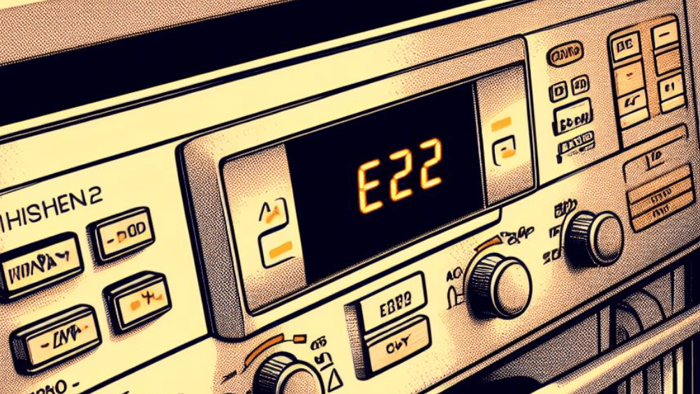 error code E22 on a dishwasher illustration