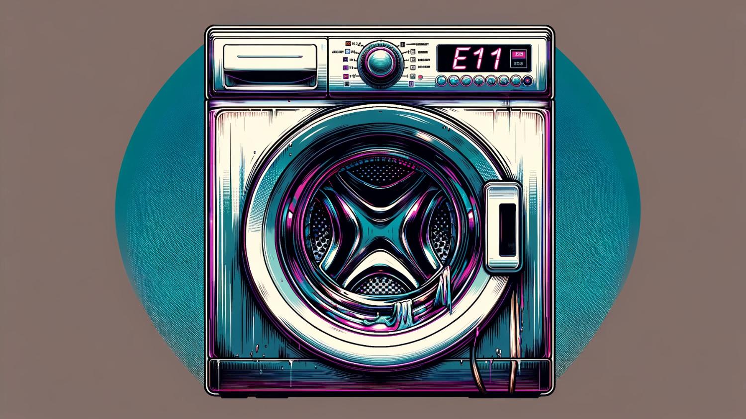 illustration of an Electrolux washing machine with an E11 error code