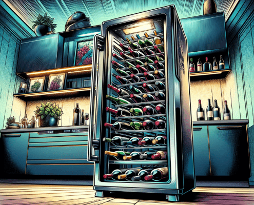 wine refrigerator illustration
